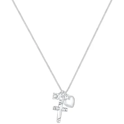 Elli "Halskette Herz Kreuz | Zirkonia (Weiß)< Symbol-schmuck|Herz-schmuck