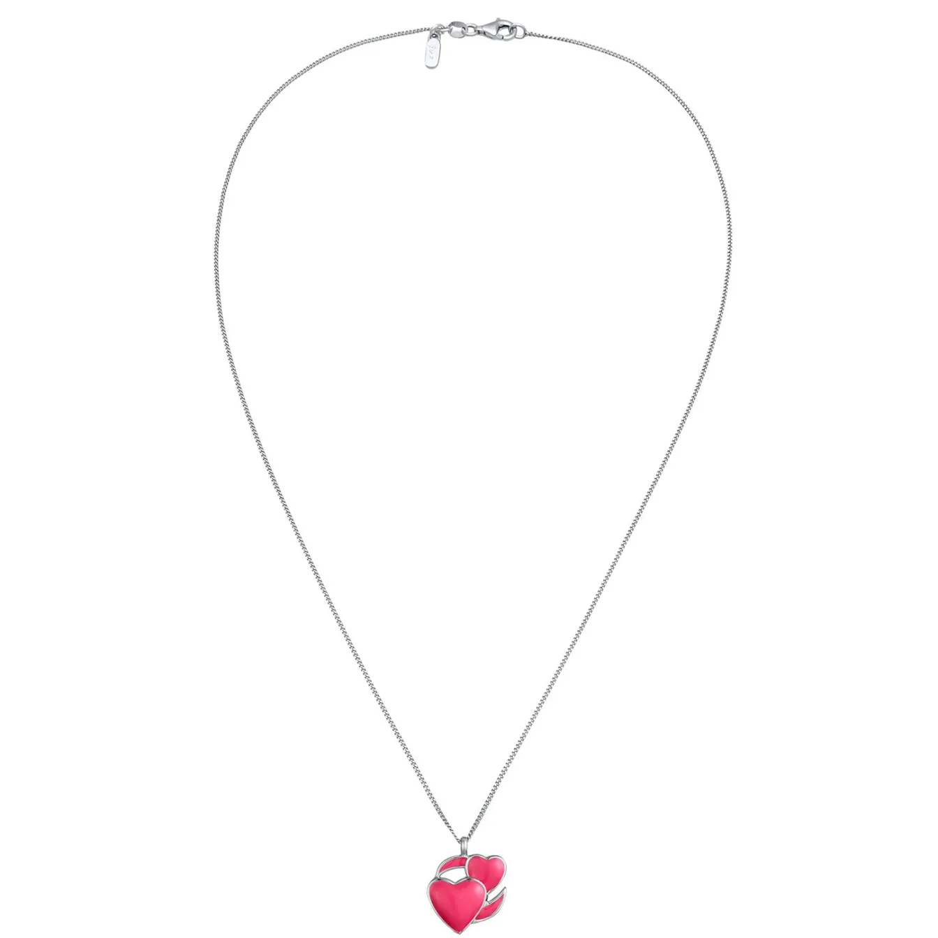 Elli "Halskette Herzen Emoji | Emaille (Pink)< Vergoldet|Symbol-schmuck