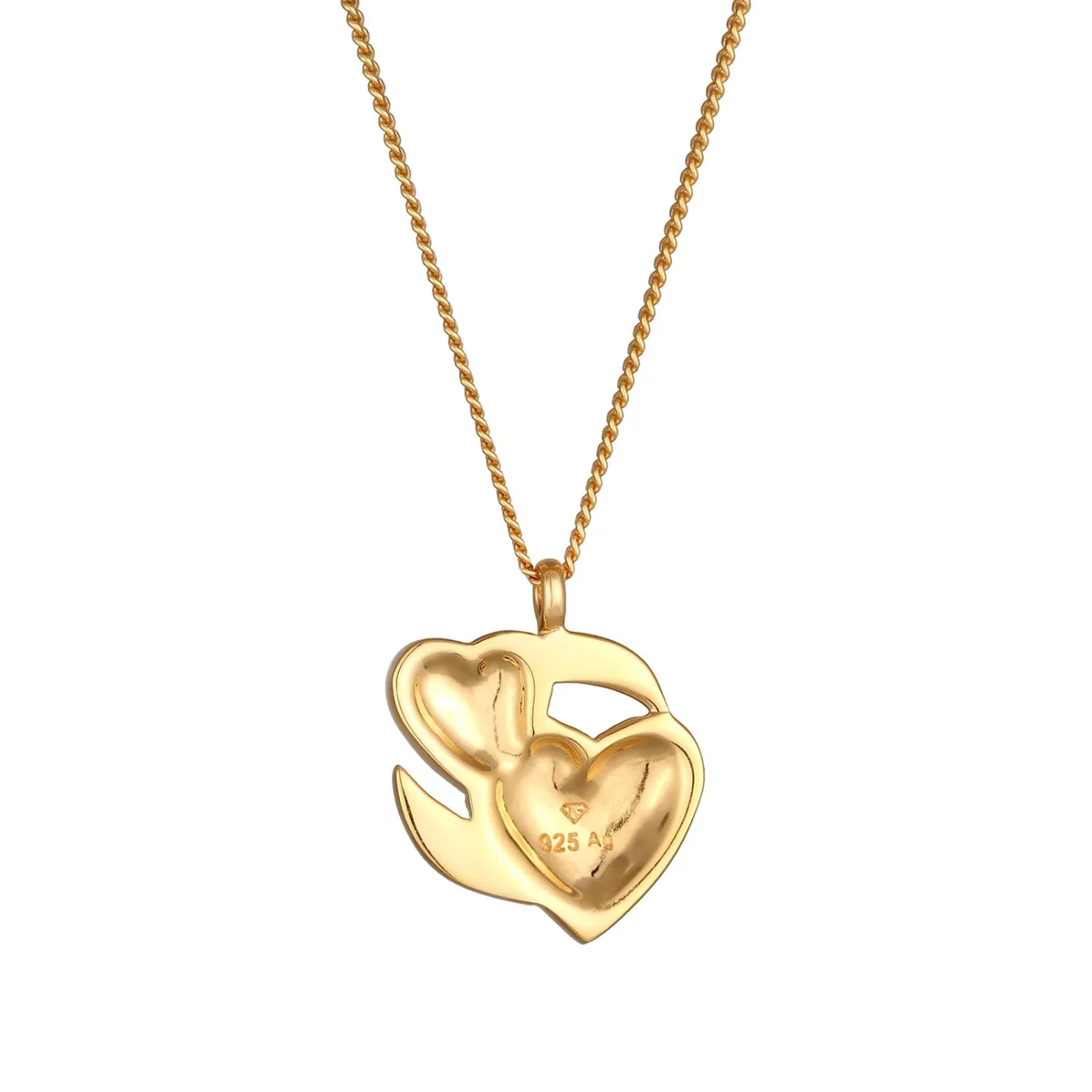 Elli "Halskette Herzen Emoji | Emaille (Pink)< Vergoldet|Symbol-schmuck