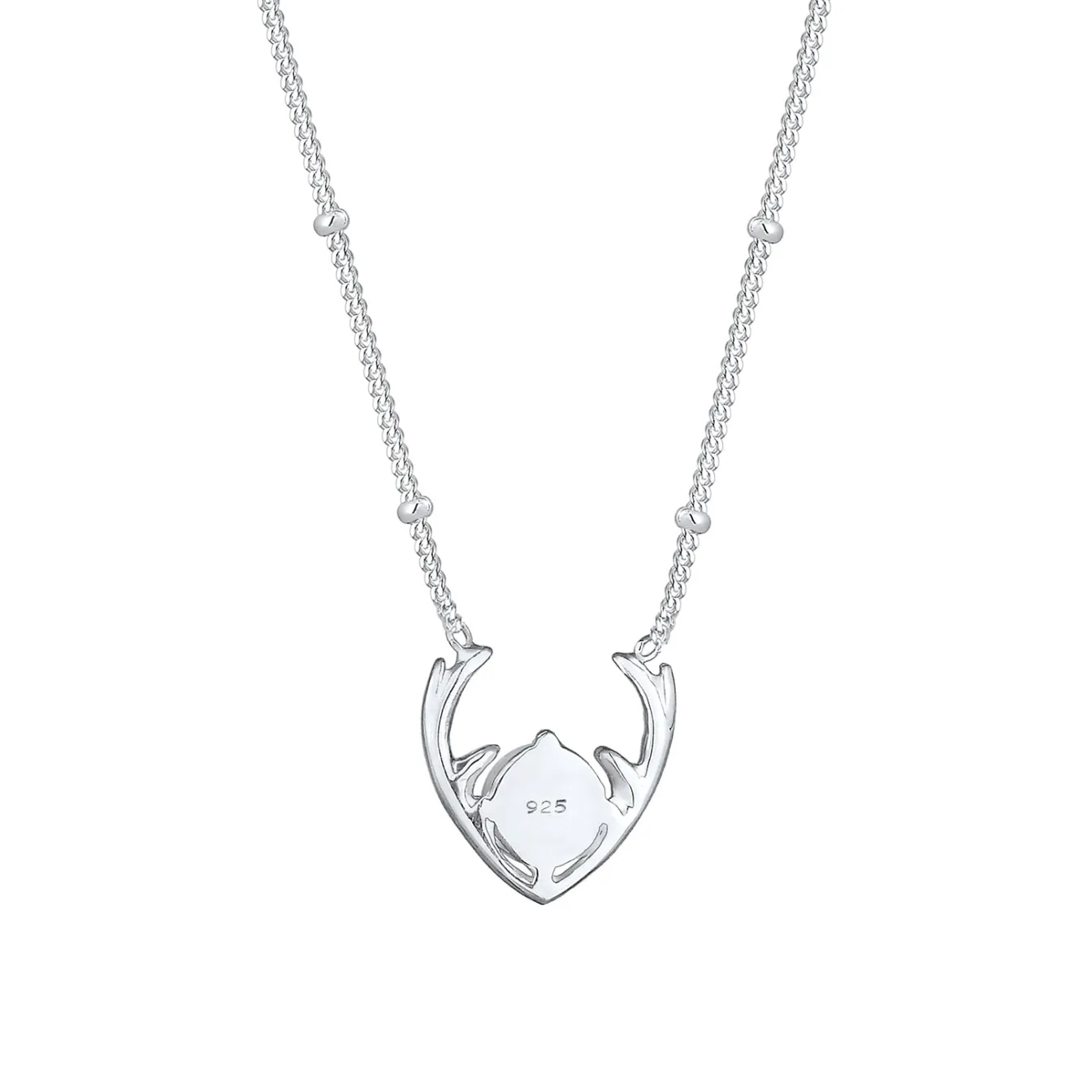 Elli "Halskette Hirsch | Opal (Weiß)< Silber|Vergoldet