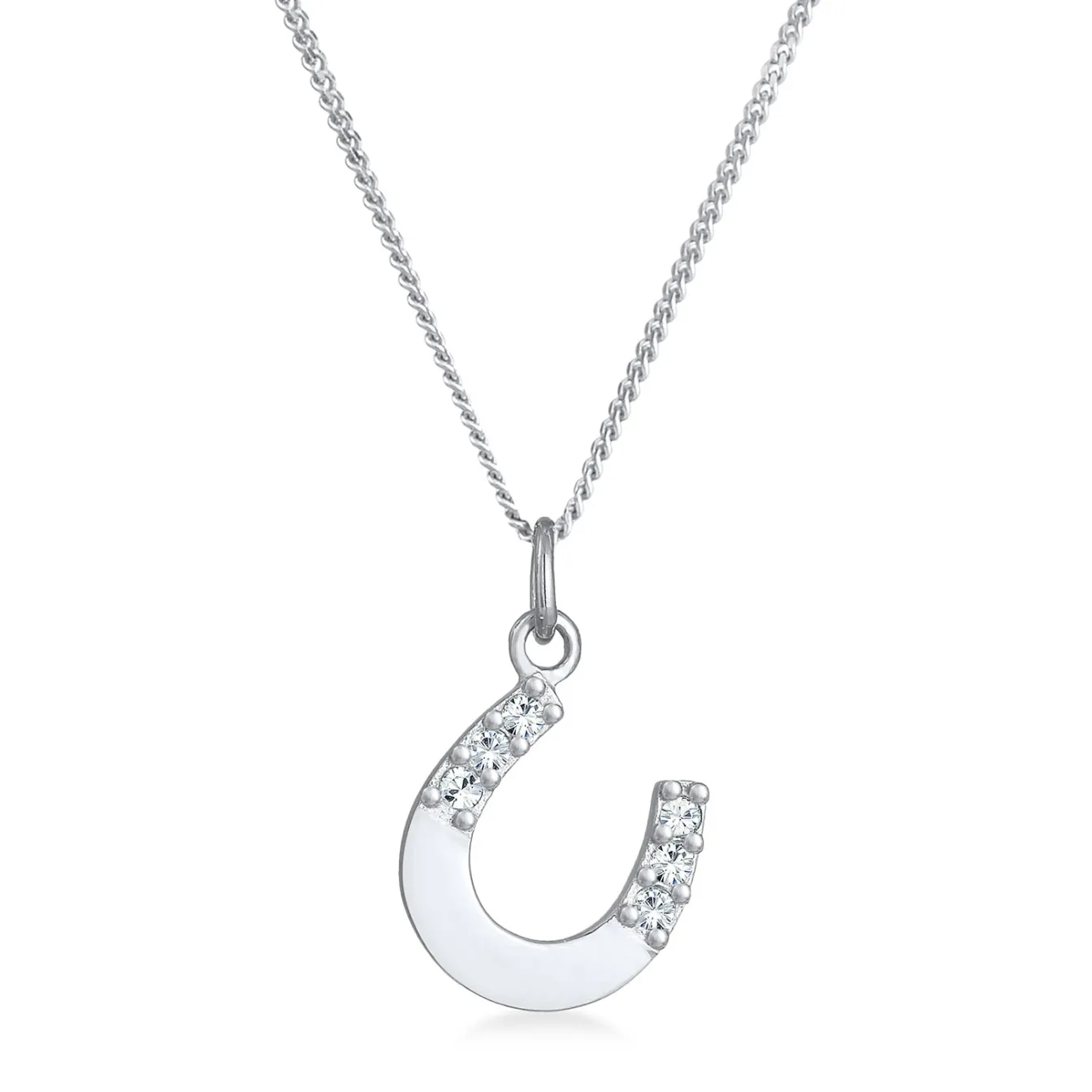 Elli "Halskette Hufeisen | Kristall (Weiß)< Symbol-schmuck|Halsketten
