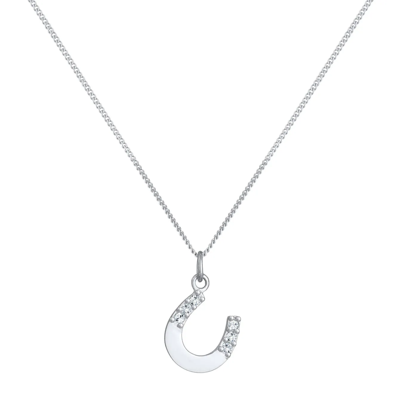 Elli "Halskette Hufeisen | Kristall (Weiß)< Symbol-schmuck|Halsketten
