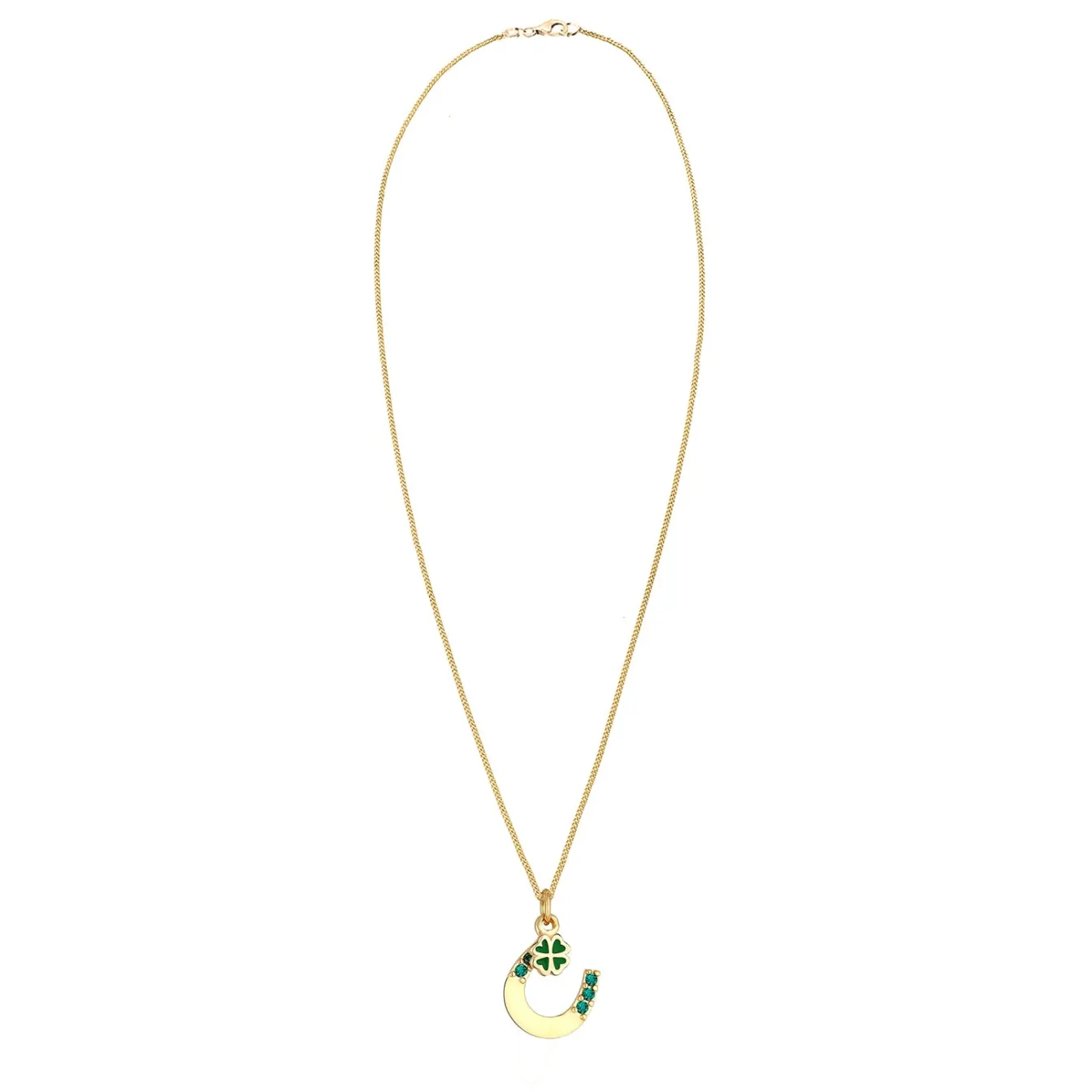 Elli "Halskette Hufeisen | Kristall (Weiß)< Roségold|Symbol-schmuck