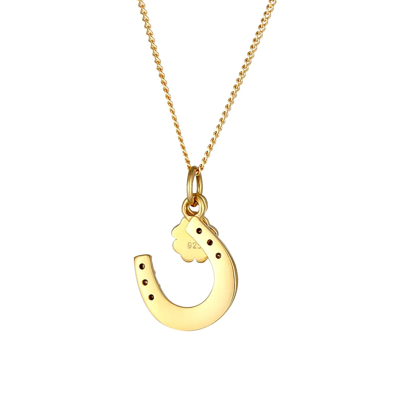 Elli "Halskette Hufeisen | Kristall (Weiß)< Roségold|Symbol-schmuck