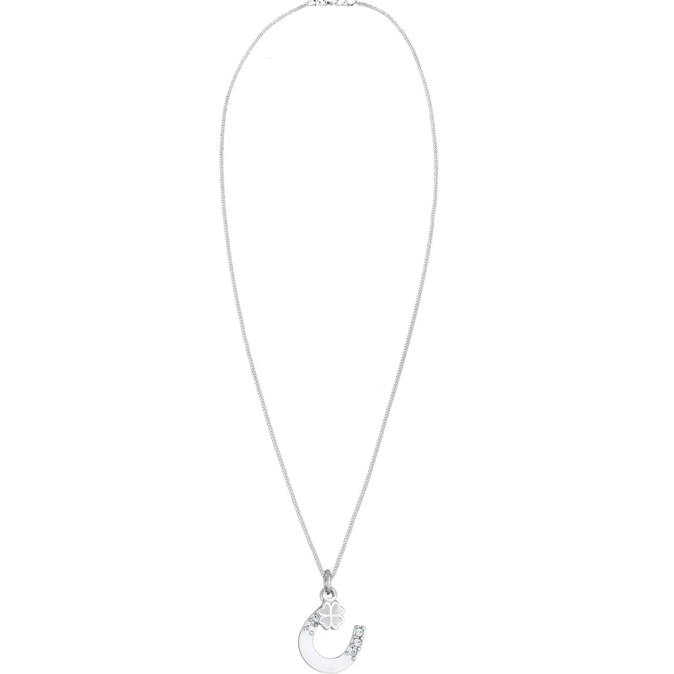Elli "Halskette Hufeisen | Kristall (Weiß)< Roségold|Symbol-schmuck