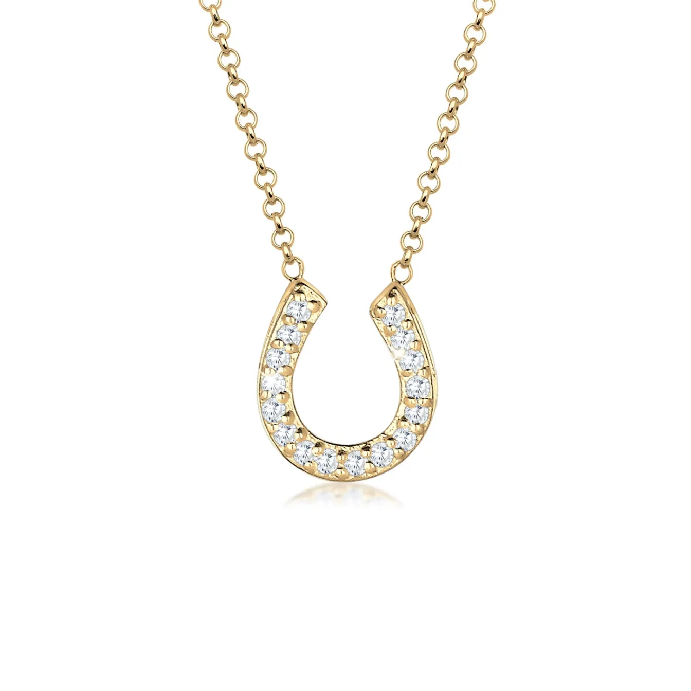 Elli "Halskette Hufeisen | Zirkonia (Weiß)< Symbol-schmuck|Halsketten