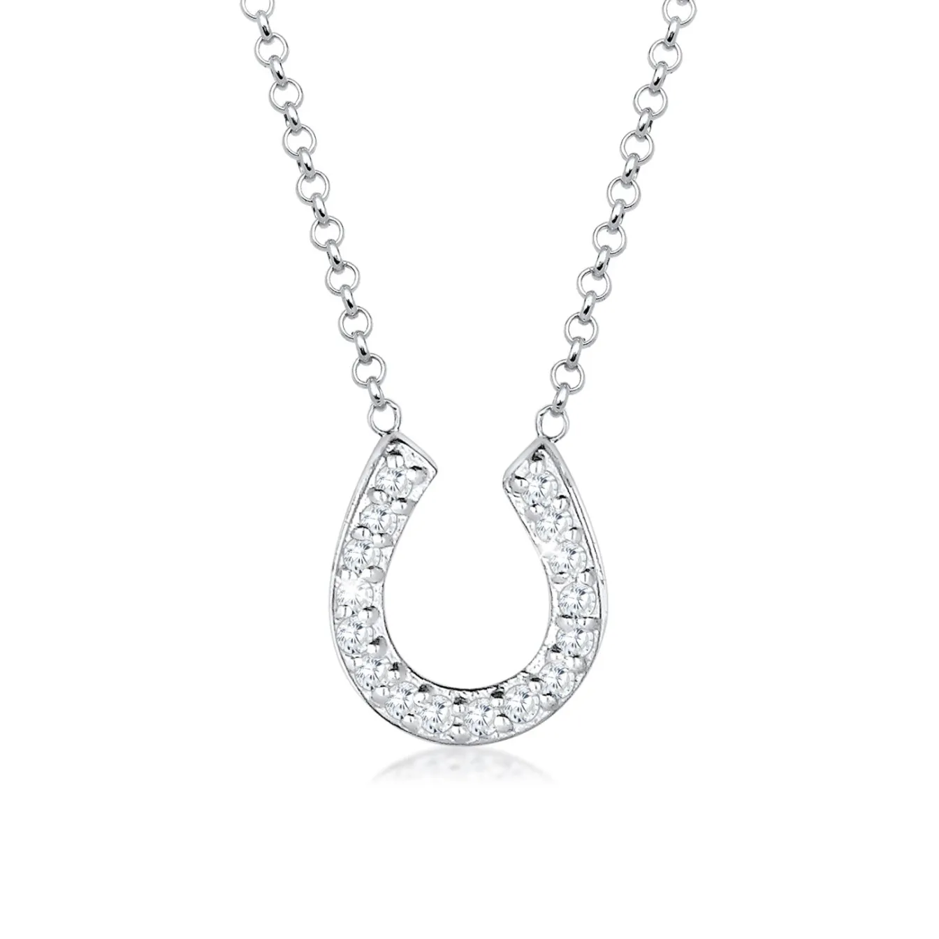 Elli "Halskette Hufeisen | Zirkonia (Weiß)< Symbol-schmuck|Halsketten