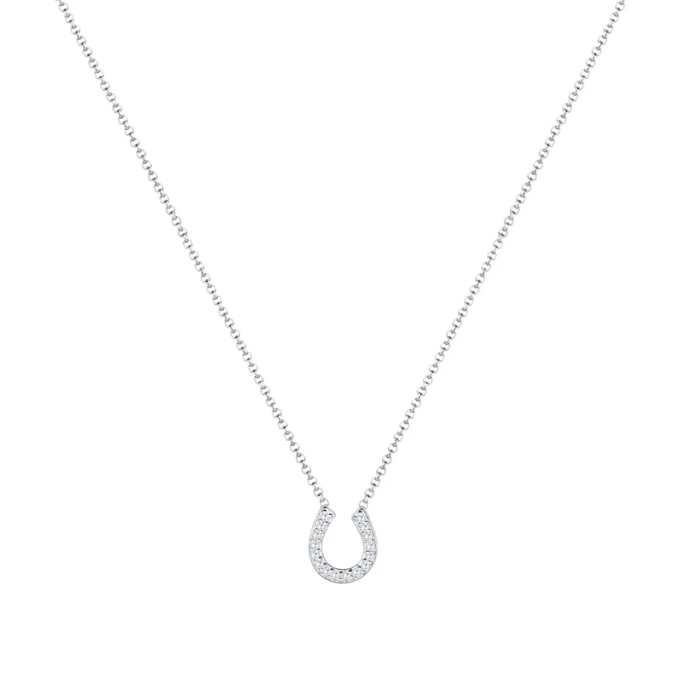 Elli "Halskette Hufeisen | Zirkonia (Weiß)< Symbol-schmuck|Halsketten