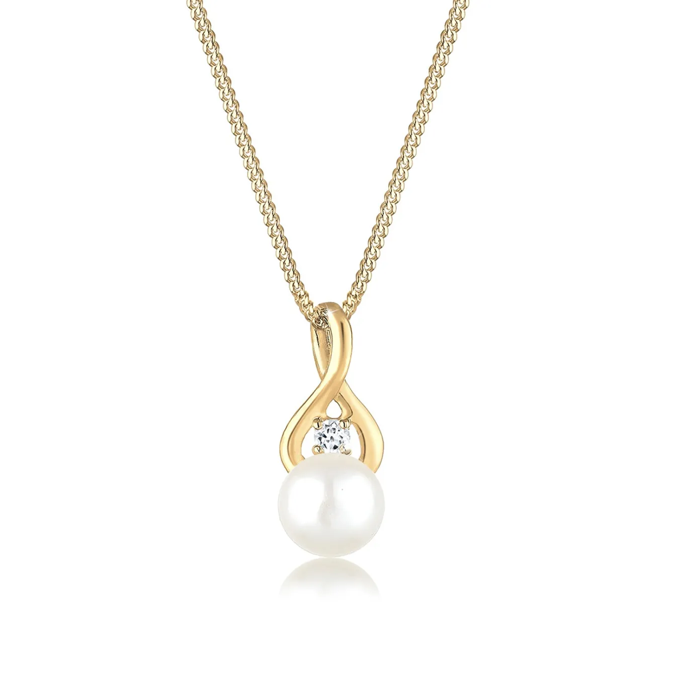 Elli "Halskette Infinity | Süßwasserperle, Topas (Weiß)< Symbol-schmuck|Herz-schmuck
