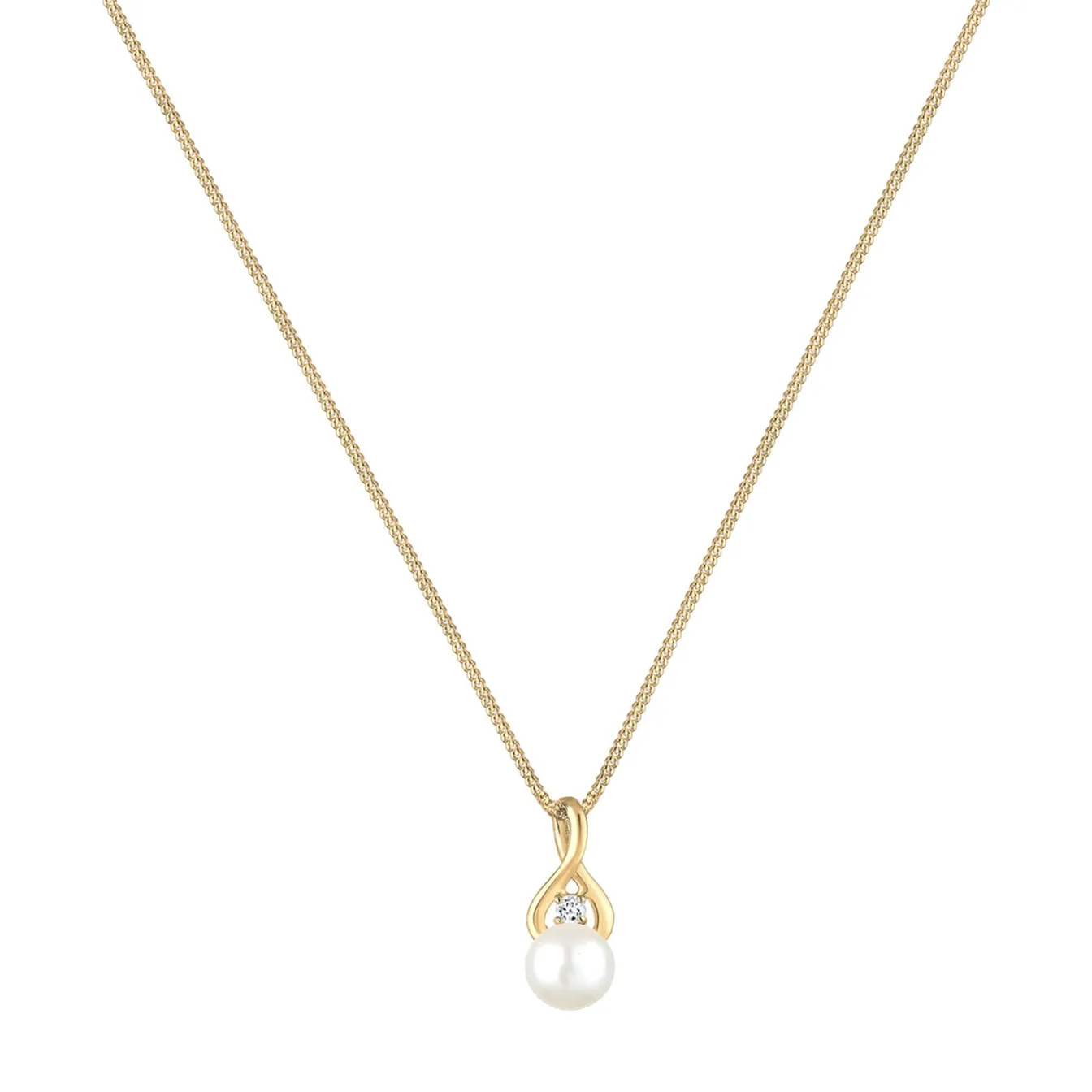 Elli "Halskette Infinity | Süßwasserperle, Topas (Weiß)< Symbol-schmuck|Herz-schmuck