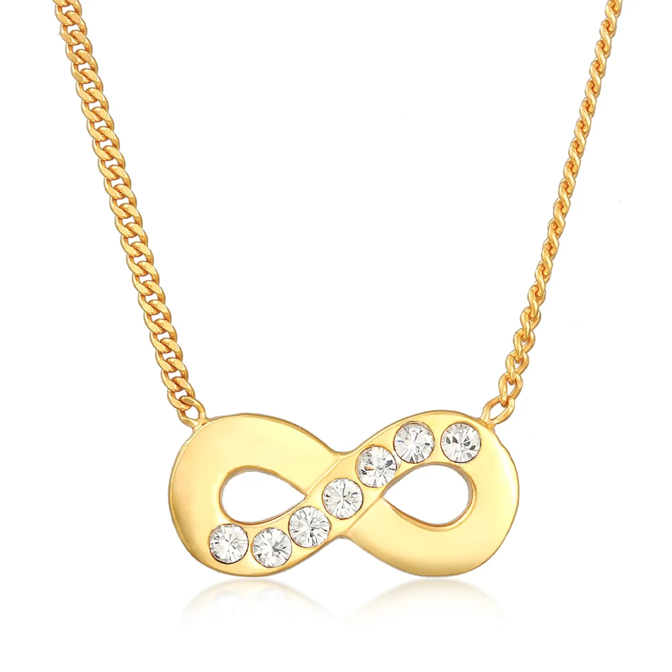 Elli "Halskette Infinity Anhänger | Kristalle (Weiß)< Symbol-schmuck|Herz-schmuck