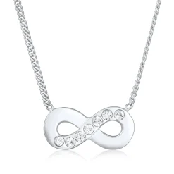 Elli "Halskette Infinity Anhänger | Kristalle (Weiß)< Symbol-schmuck|Herz-schmuck