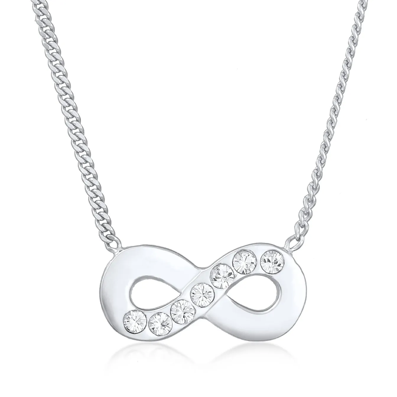 Elli "Halskette Infinity Anhänger | Kristalle (Weiß)< Symbol-schmuck|Herz-schmuck