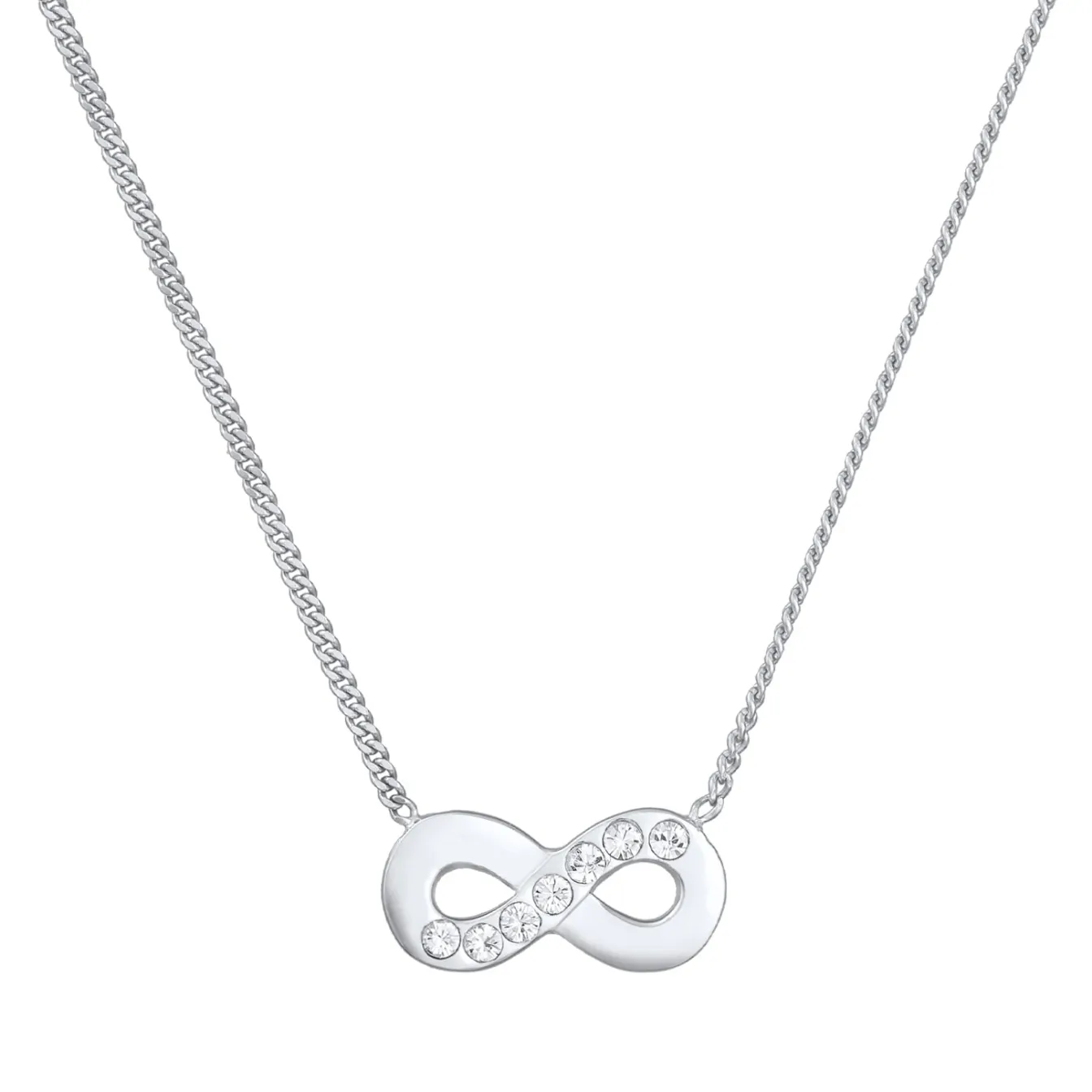 Elli "Halskette Infinity Anhänger | Kristalle (Weiß)< Symbol-schmuck|Herz-schmuck