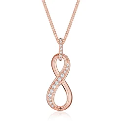 Elli "Halskette Infinity Anhänger | Zirkonia (Weiß)< Roségold|Symbol-schmuck