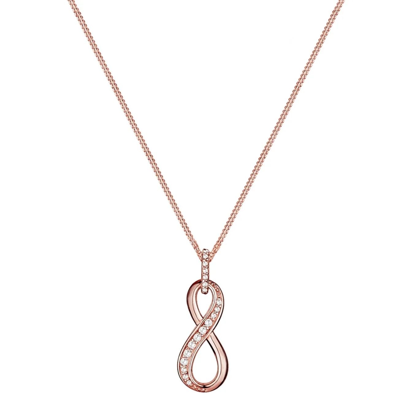 Elli "Halskette Infinity Anhänger | Zirkonia (Weiß)< Roségold|Symbol-schmuck