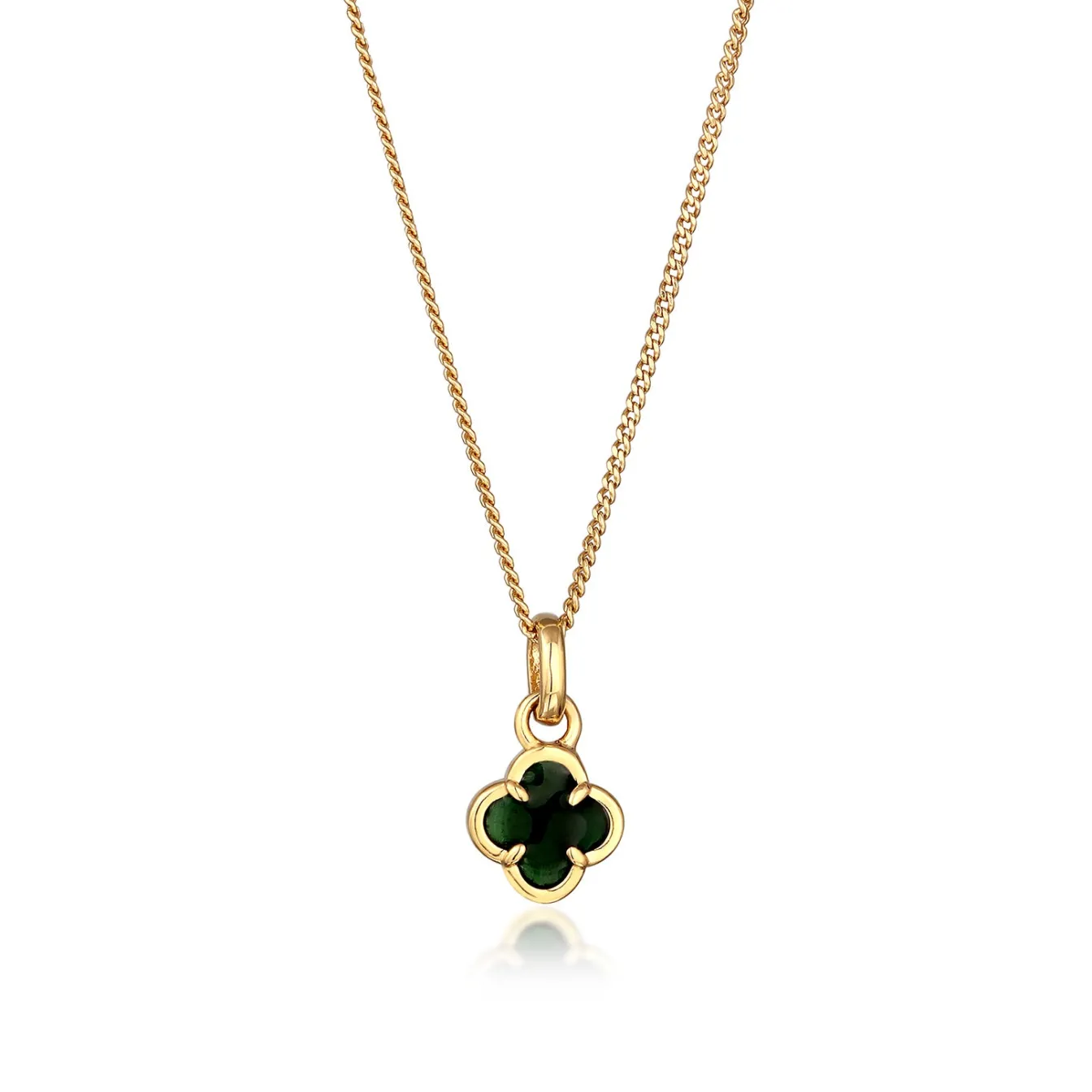 Elli "Halskette Kleeblatt | Anhänger Emaille (Weiß)< Symbol-schmuck|Halsketten