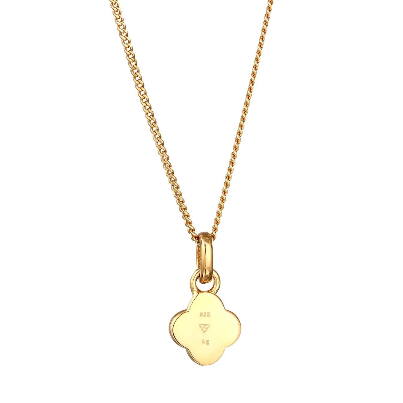 Elli "Halskette Kleeblatt | Anhänger Emaille (Weiß)< Symbol-schmuck|Halsketten