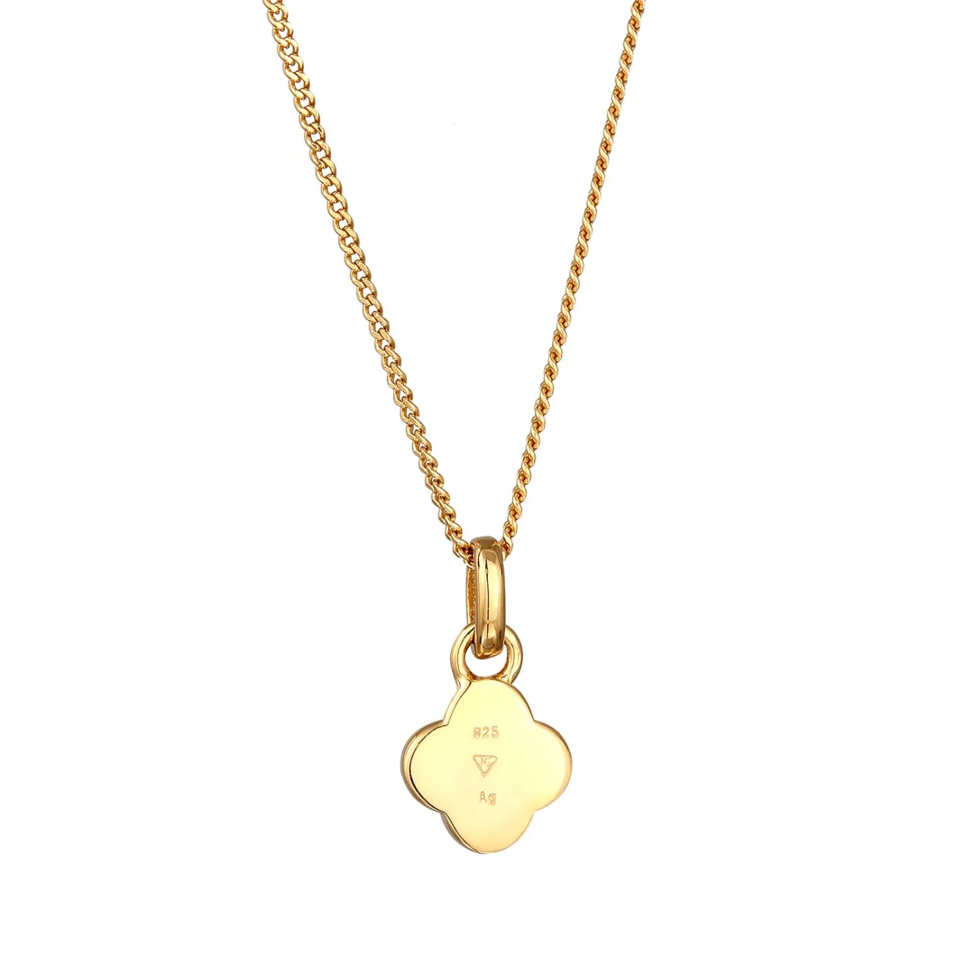 Elli "Halskette Kleeblatt | Anhänger Emaille (Weiß)< Symbol-schmuck|Halsketten
