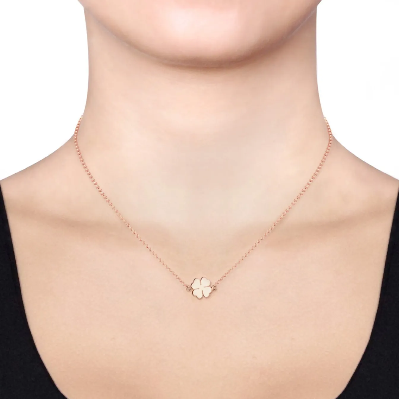 Elli "Halskette Kleeblatt Anhänger< Roségold|Symbol-schmuck