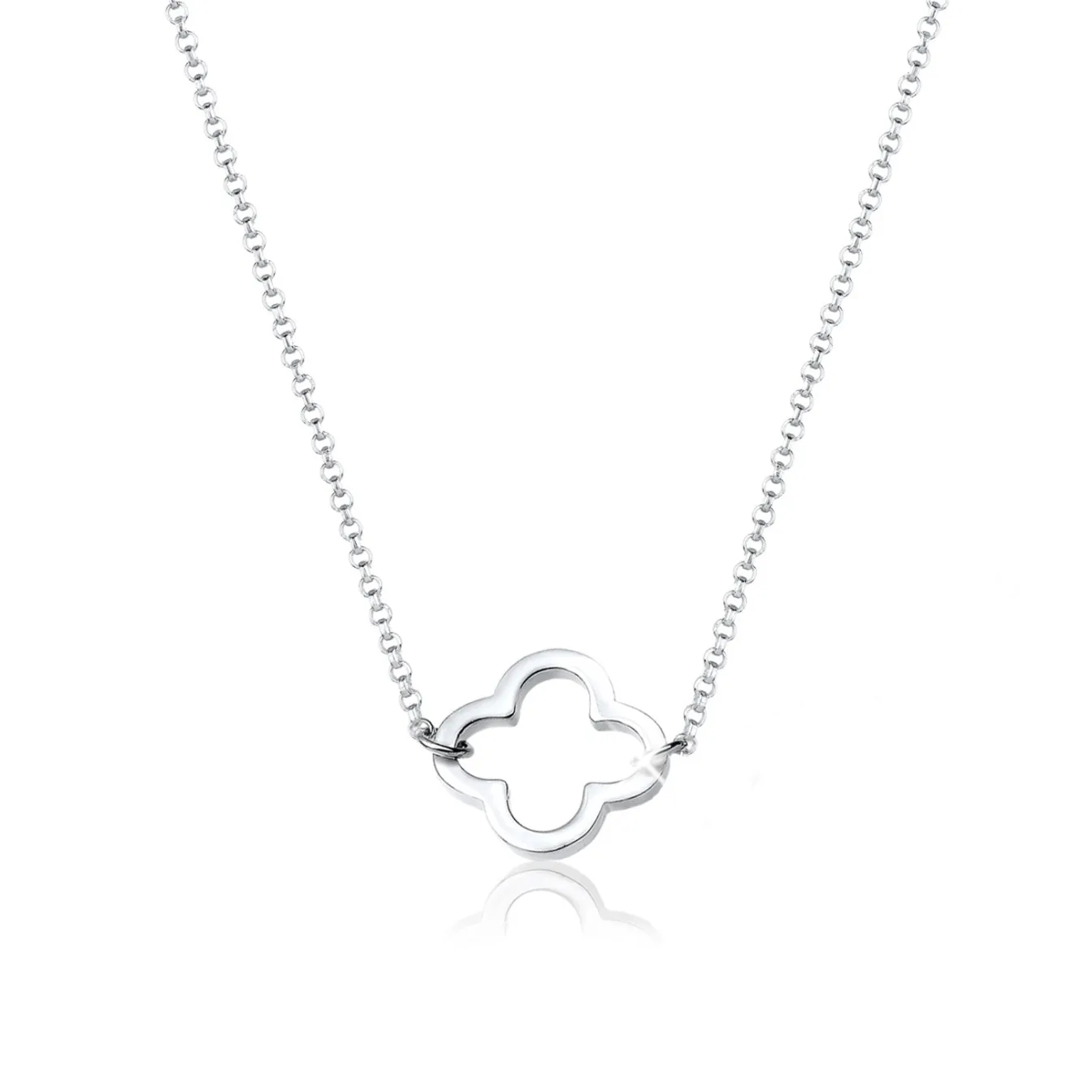 Elli "Halskette Kleeblatt Cut-Out< Roségold|Symbol-schmuck