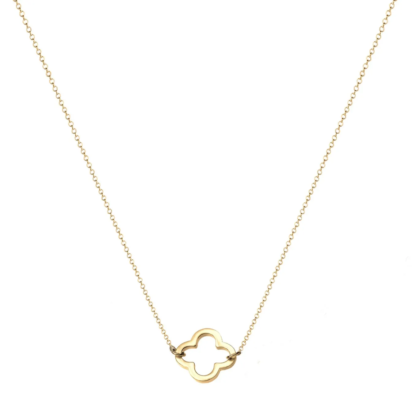 Elli "Halskette Kleeblatt Cut-Out< Roségold|Symbol-schmuck