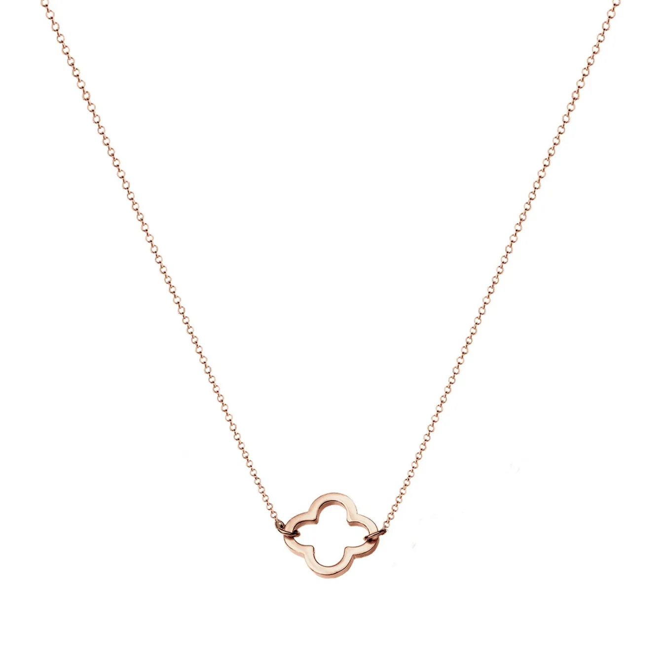 Elli "Halskette Kleeblatt Cut-Out< Roségold|Symbol-schmuck