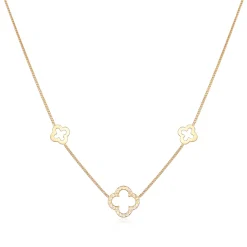 Elli "Halskette Kleeblatt Symbol< Vergoldet|Symbol-schmuck