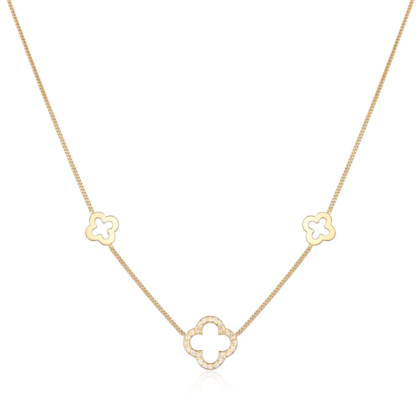 Elli "Halskette Kleeblatt Symbol< Vergoldet|Symbol-schmuck