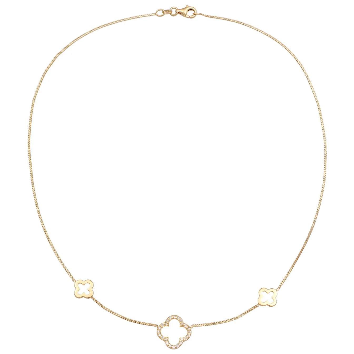 Elli "Halskette Kleeblatt Symbol< Vergoldet|Symbol-schmuck