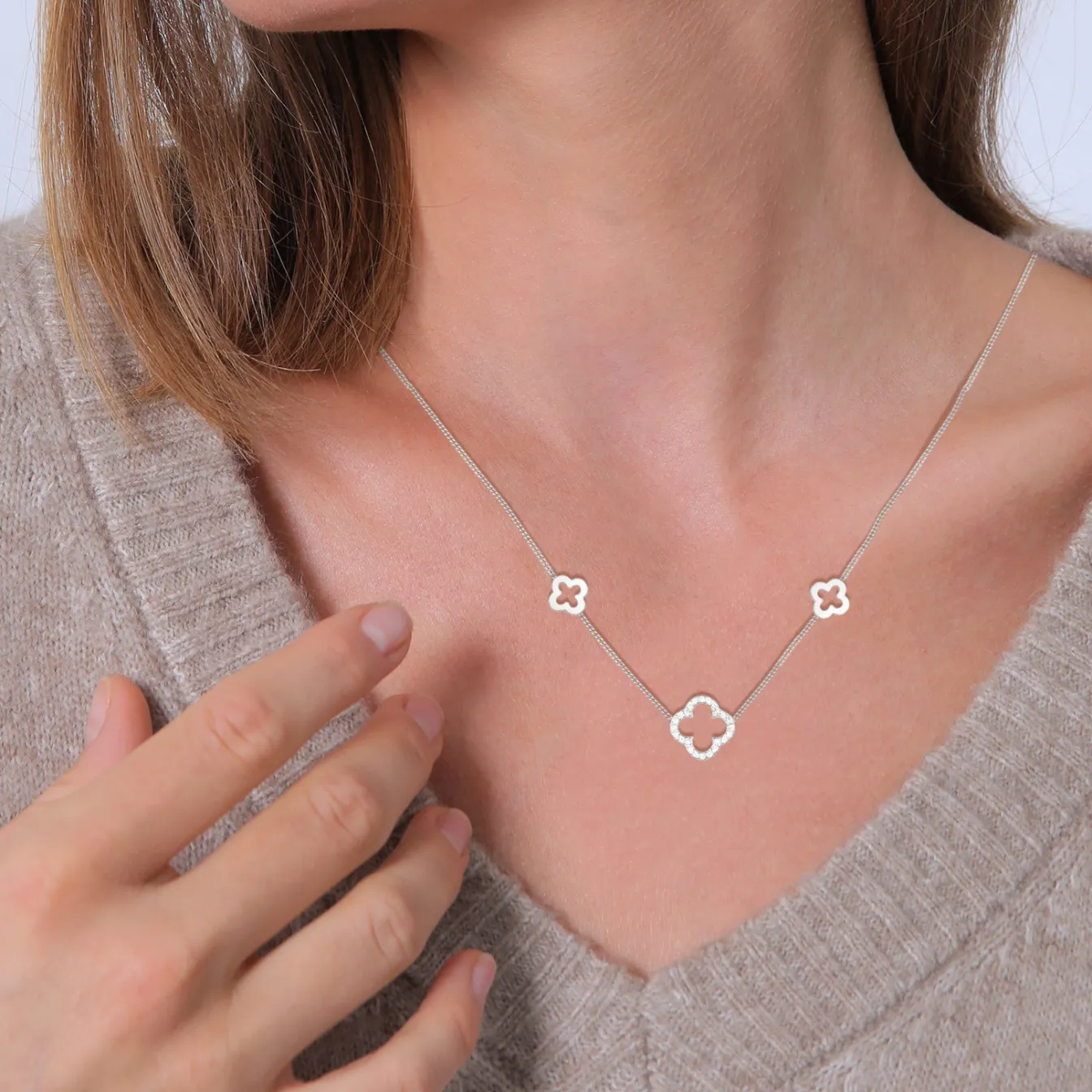 Elli "Halskette Kleeblatt Symbol< Vergoldet|Symbol-schmuck