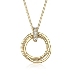 Elli "Halskette Kreis | Diamant (Weiß, 0.025 ct)< Halsketten|Vergoldet