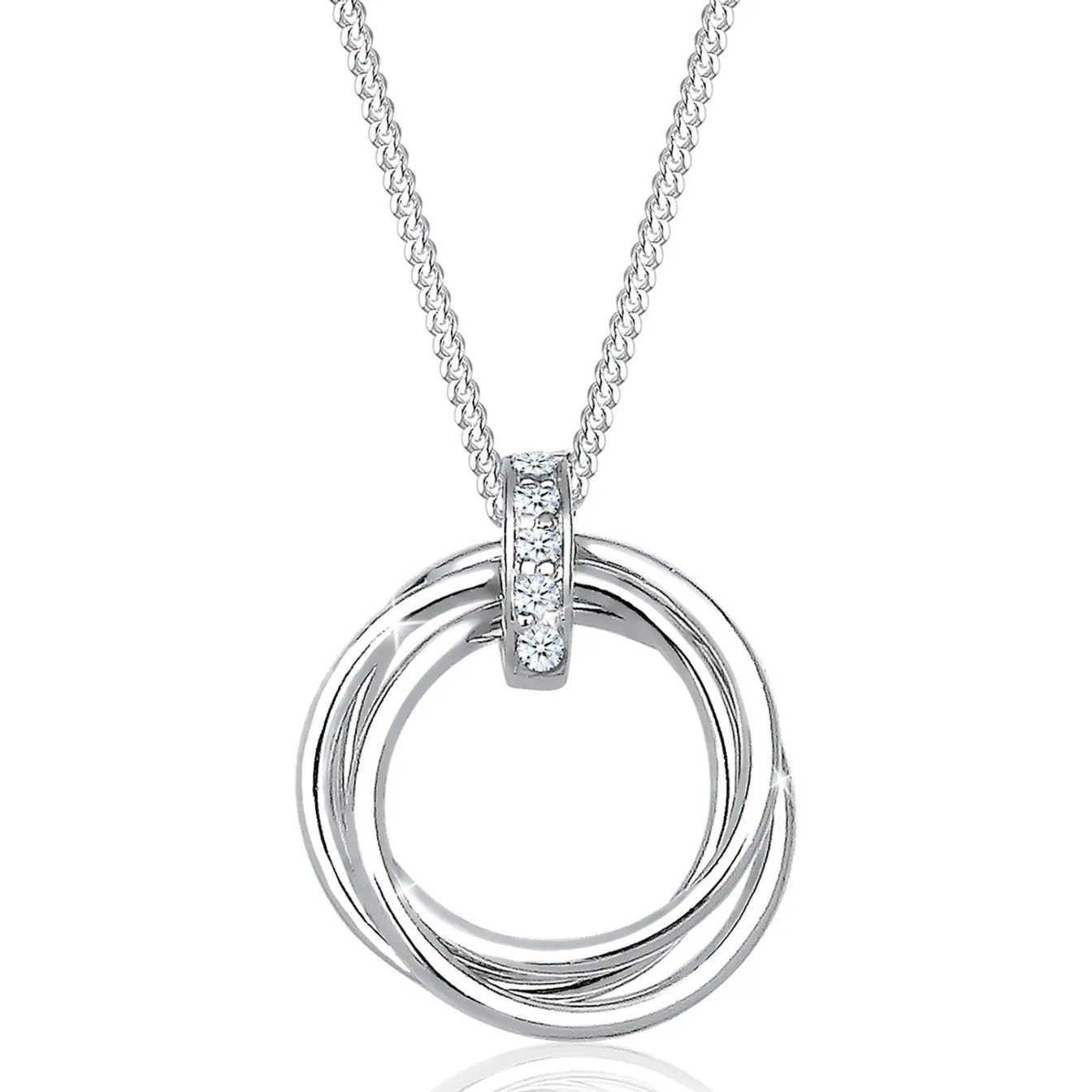 Elli "Halskette Kreis | Diamant (Weiß, 0.025 ct)< Halsketten|Vergoldet