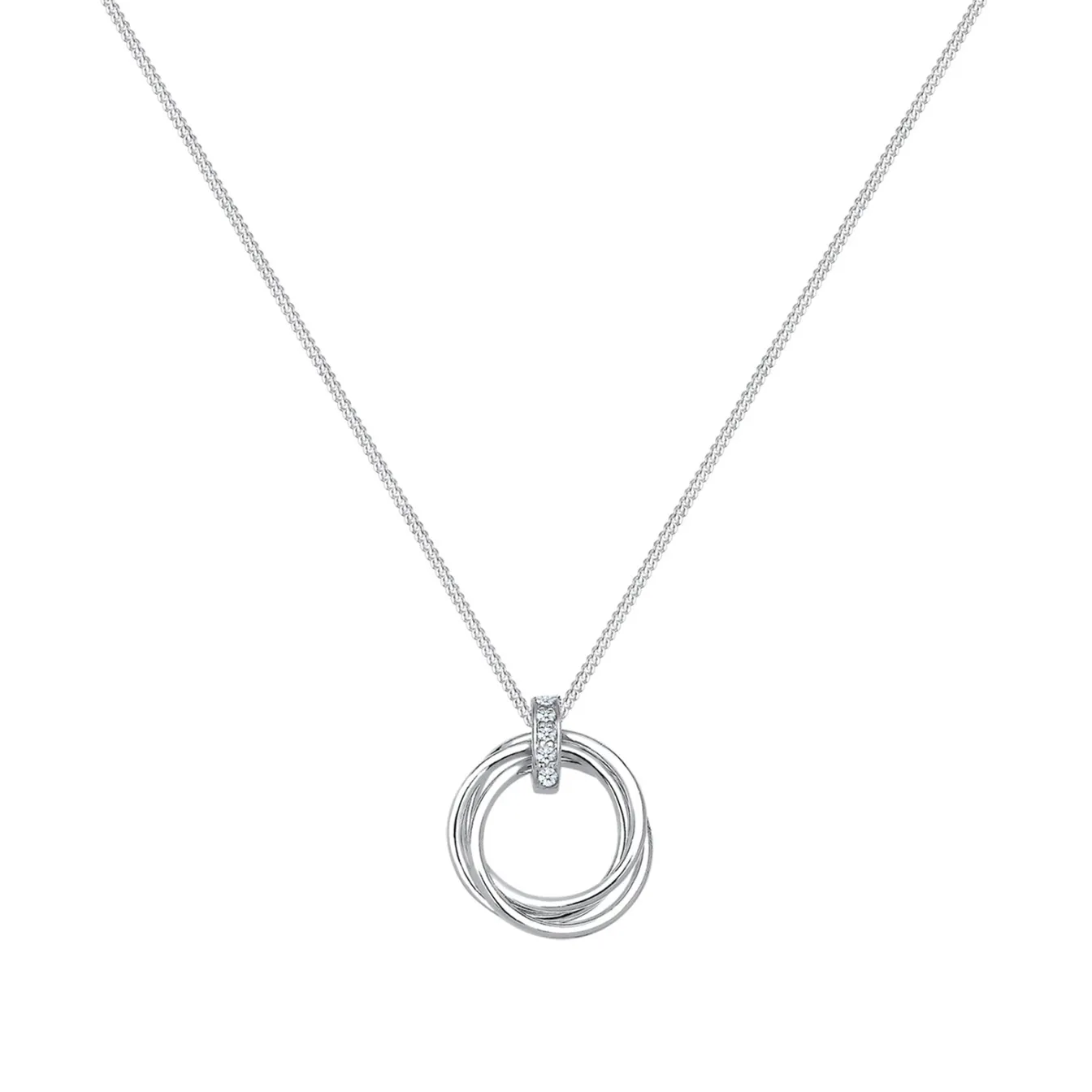 Elli "Halskette Kreis | Diamant (Weiß, 0.025 ct)< Halsketten|Vergoldet