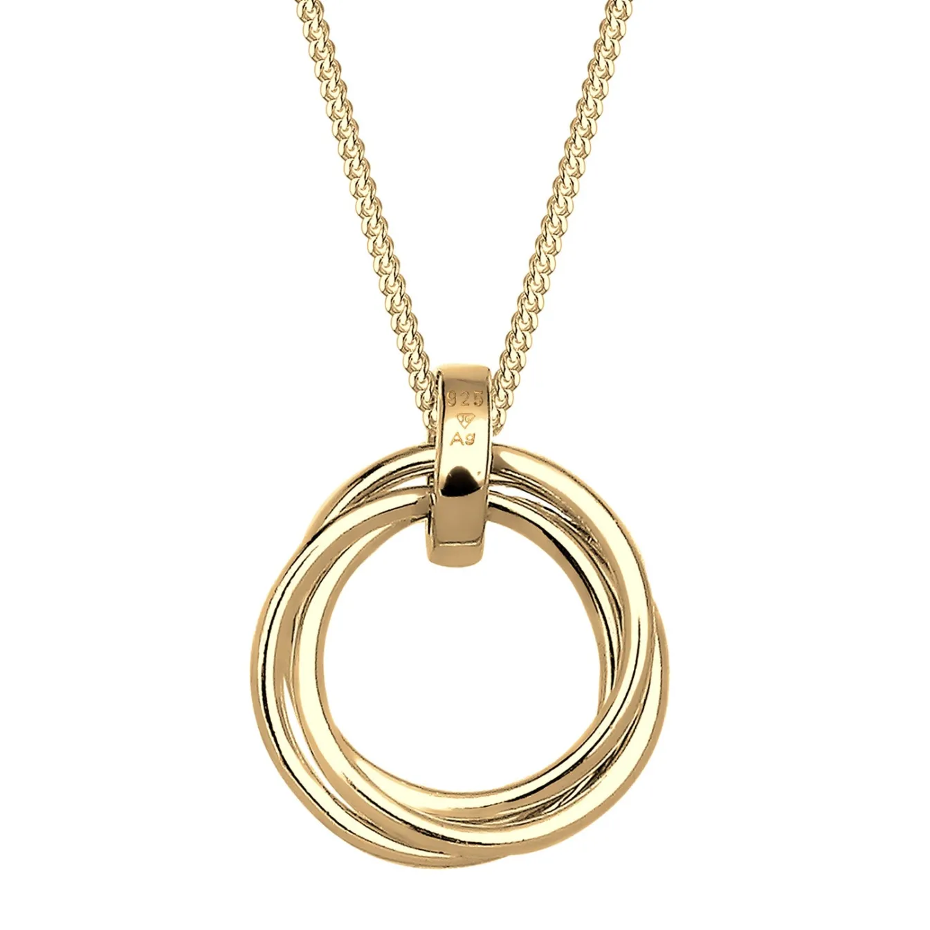 Elli "Halskette Kreis | Diamant (Weiß, 0.025 ct)< Halsketten|Vergoldet
