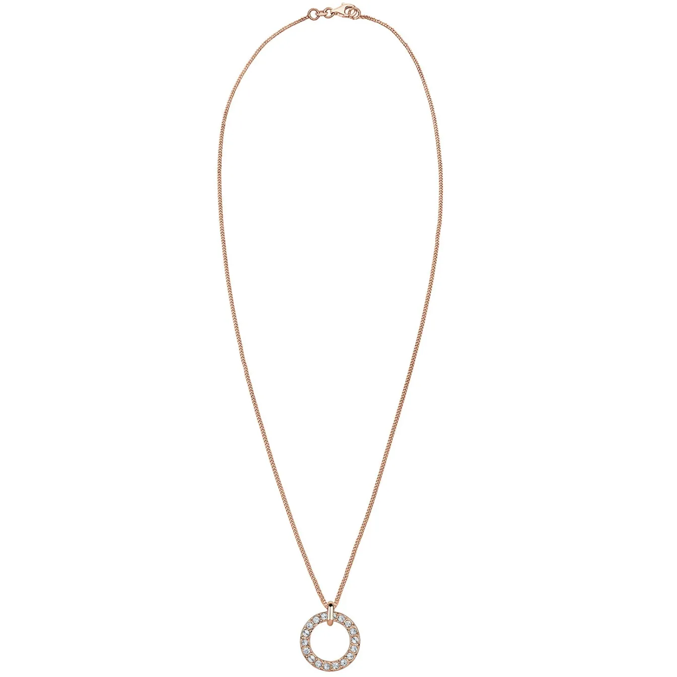 Elli "Halskette Kreis | Kristalle (Weiß)< Roségold|Halsketten