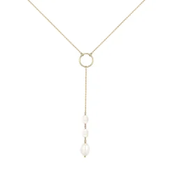 Elli "Halskette Kreis | Süßwasserperle< Vergoldet|Hochzeit