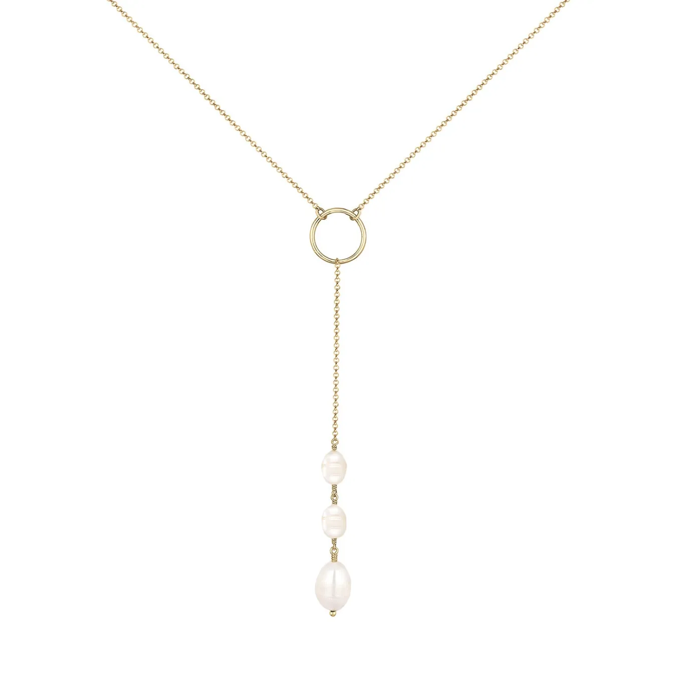 Elli "Halskette Kreis | Süßwasserperle< Vergoldet|Hochzeit