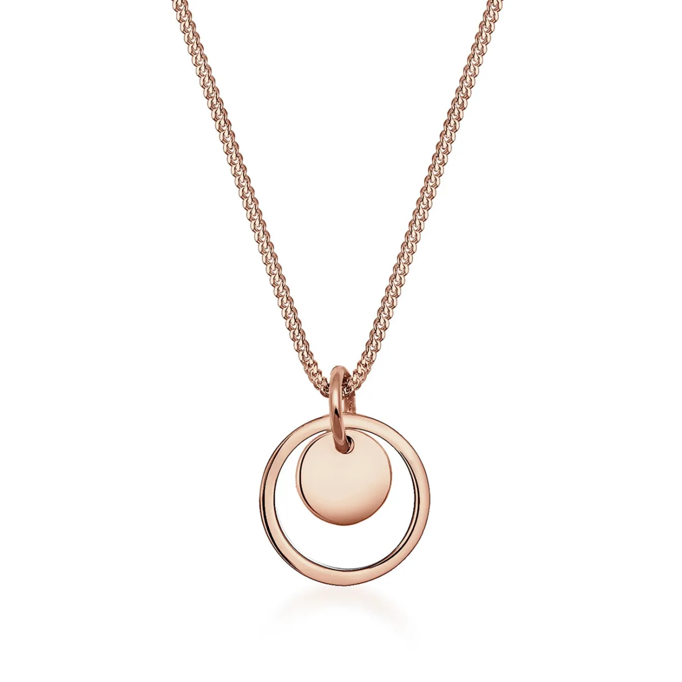 Elli "Halskette Kreis Plättchen< Roségold|Halsketten