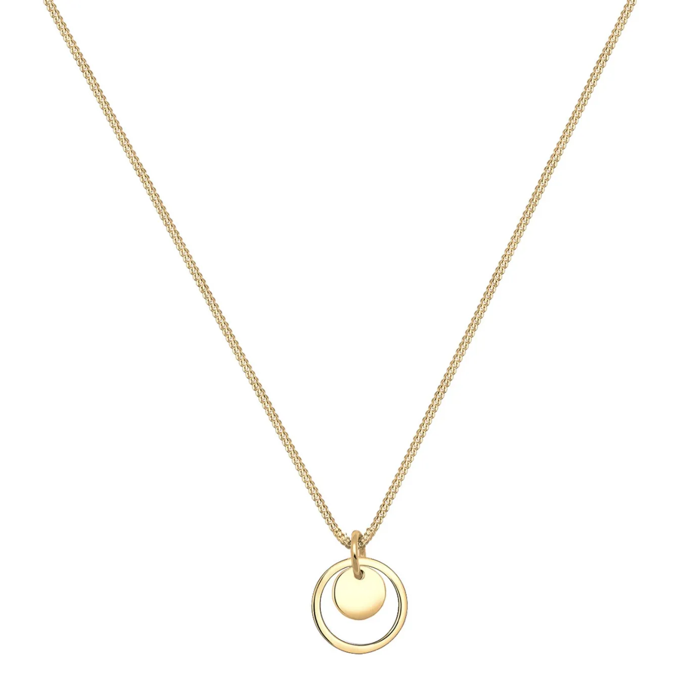Elli "Halskette Kreis Plättchen< Roségold|Halsketten