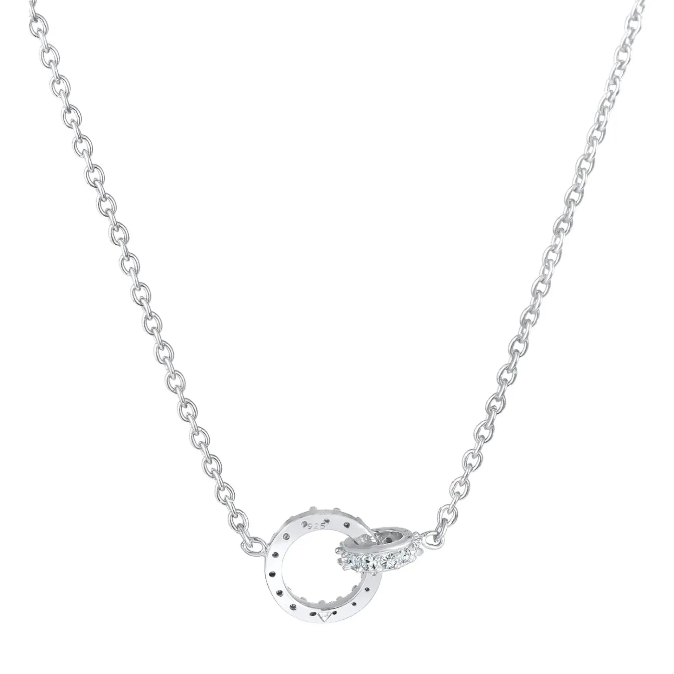 Elli "Halskette Kreise | Kristall (Weiß)< Roségold|Letzte Chance