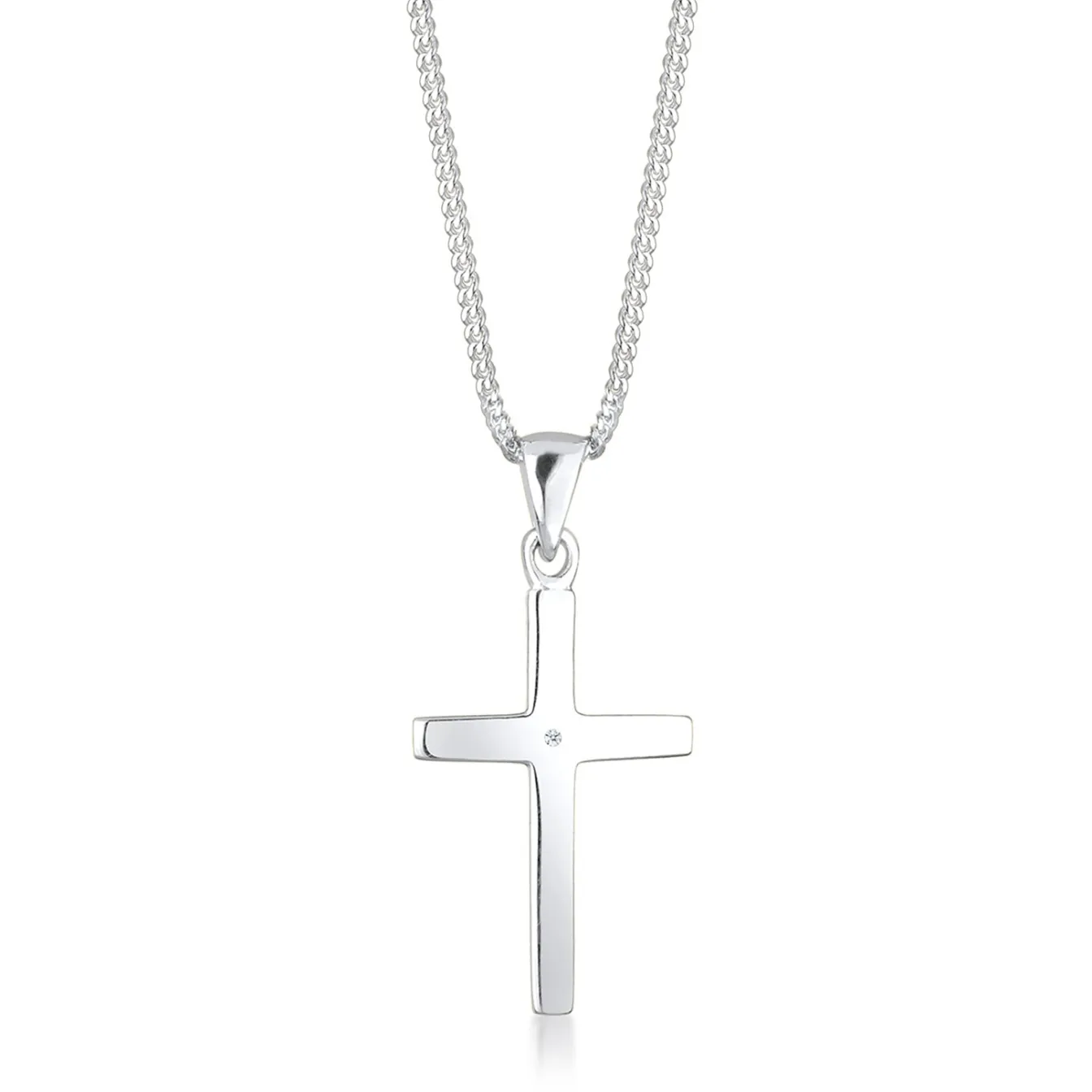 Elli "Halskette Kreuz | Diamant (Weiß, 0,005 ct)< Symbol-schmuck|Halsketten