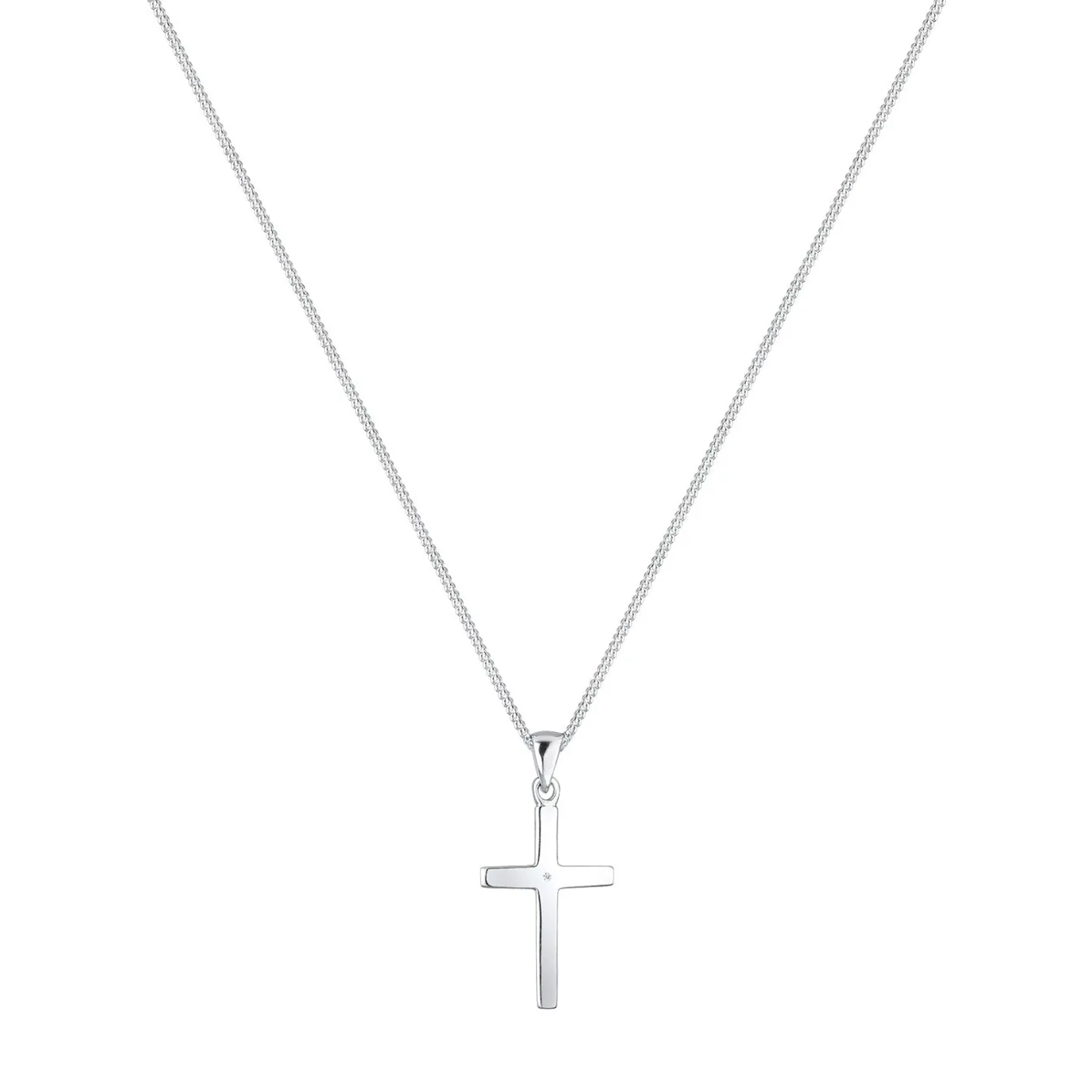 Elli "Halskette Kreuz | Diamant (Weiß, 0,005 ct)< Symbol-schmuck|Halsketten