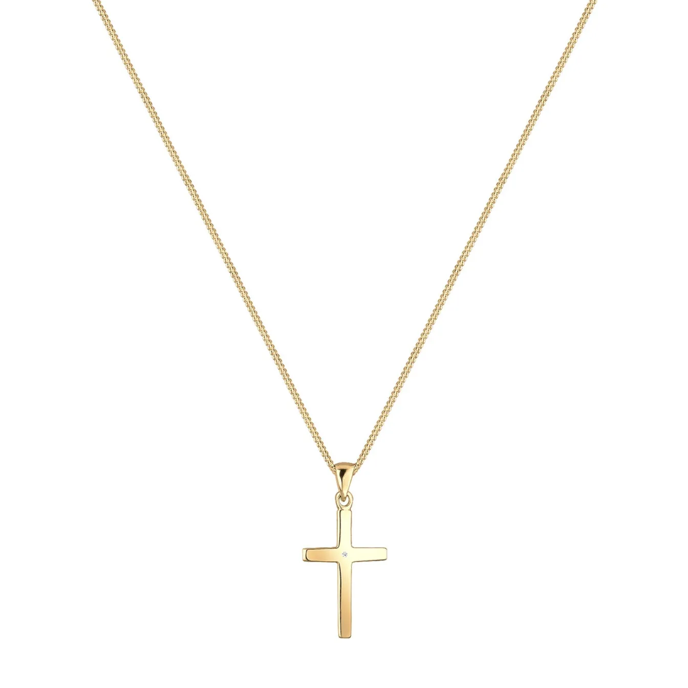 Elli "Halskette Kreuz | Diamant (Weiß, 0,005 ct)< Symbol-schmuck|Halsketten