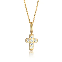 Elli "Halskette Kreuz | Diamant (Weiß, 0,03 ct)< Symbol-schmuck|Halsketten