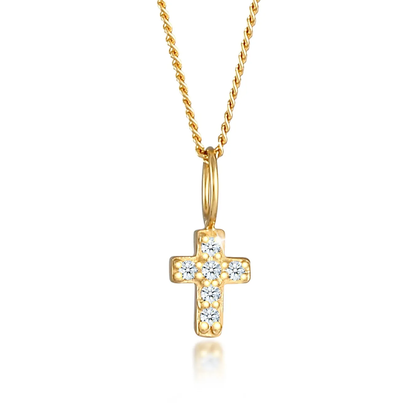 Elli "Halskette Kreuz | Diamant (Weiß, 0,03 ct)< Symbol-schmuck|Halsketten