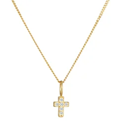 Elli "Halskette Kreuz | Diamant (Weiß, 0,03 ct)< Symbol-schmuck|Halsketten