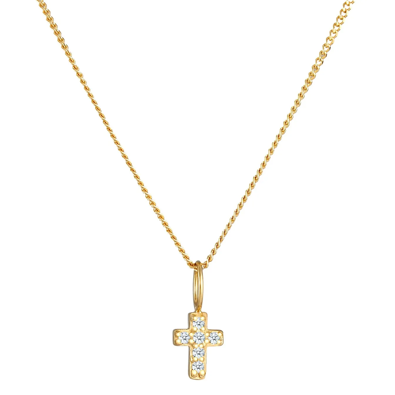 Elli "Halskette Kreuz | Diamant (Weiß, 0,03 ct)< Symbol-schmuck|Halsketten