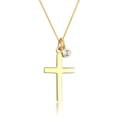 Elli "Halskette Kreuz | Kristall (Weiß)< Symbol-schmuck|Halsketten