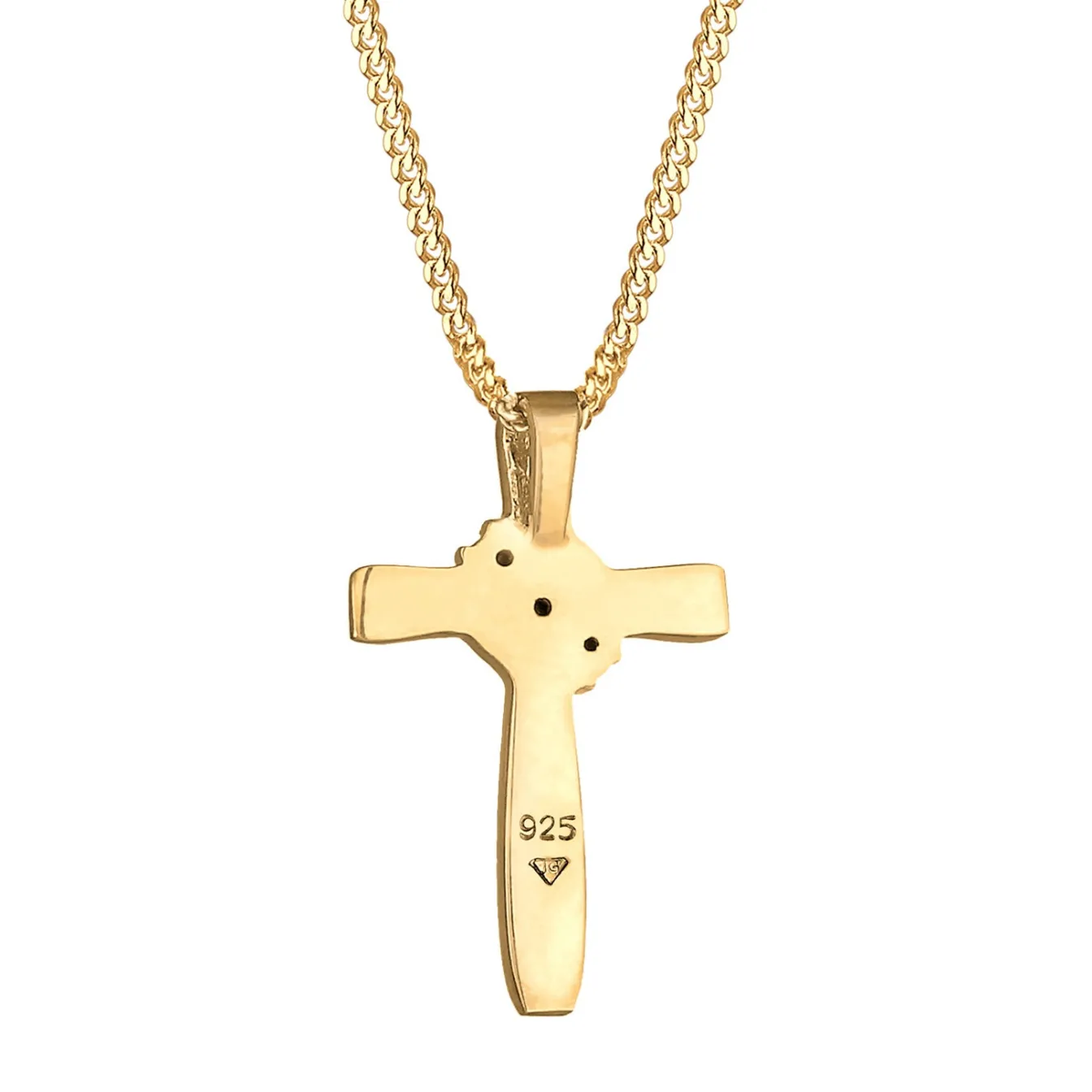 Elli "Halskette Kreuz | Kristall (Weiß)< Roségold|Symbol-schmuck